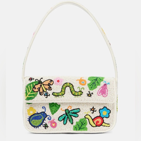 Price Firm - STAUD Tommy Beaded Shoulder Bag - Bug Out